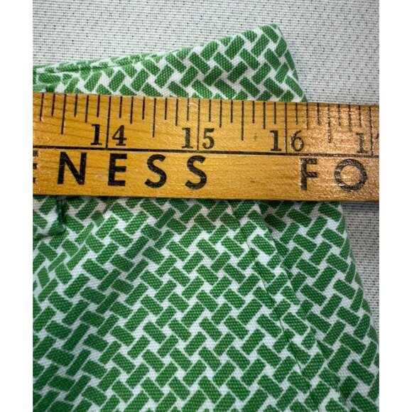 Talbots Womens Heritage Cropped Pants Size 10 Green & White Patterned Beachy - Picture 8 of 15